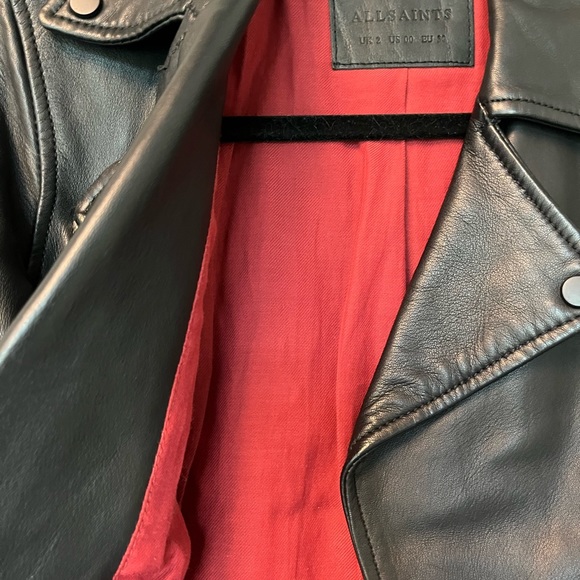 All Saints Balfern Black Leather Jacket size 00 - Picture 6 of 12